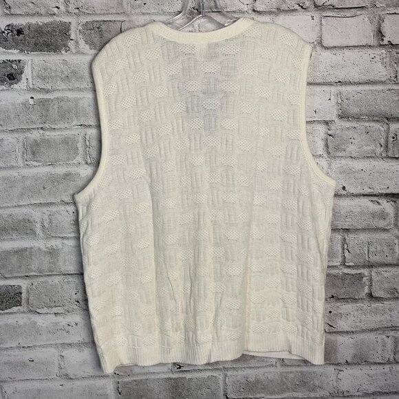Vintage 90s Penmans Textured Knit Grandma Cardigan Sweater Vest - Picture 4 of 12